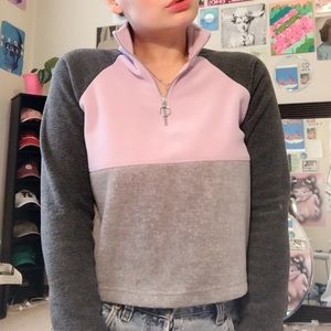 Gray and purple fleece